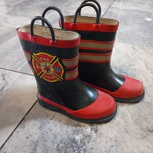 Western Chief Fire Rescue Rain Boots - Red and Black